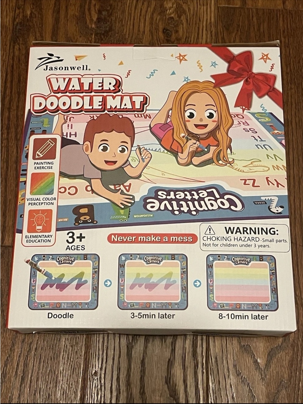 asonwell Water Doodle Mat 40”x32” Magic Water Drawing Mat, Educational Toy Gift - Picture 2 of 3